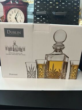 Dublin Collection Shannon Crystal 7-Piece Spirits Set — Clear
